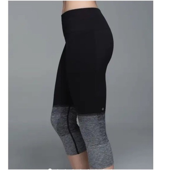 Lemon Pants - Lululemon Wunder Under Crop Seamless Black Gray Ombré Size